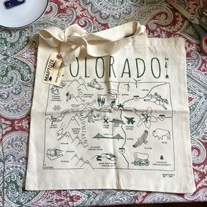 NWT Colorado map canvas tote